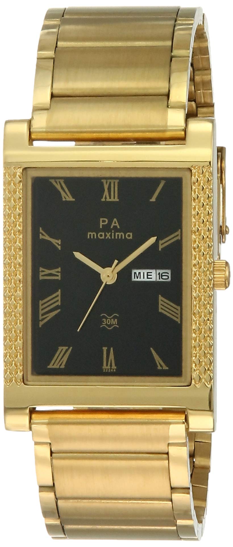Maxima Stainless Steel Analog Black Dial Men Watch-22244Cmgy, Gold Band (B00JA6INOA) Amazon Price History, Amazon Price Tracker