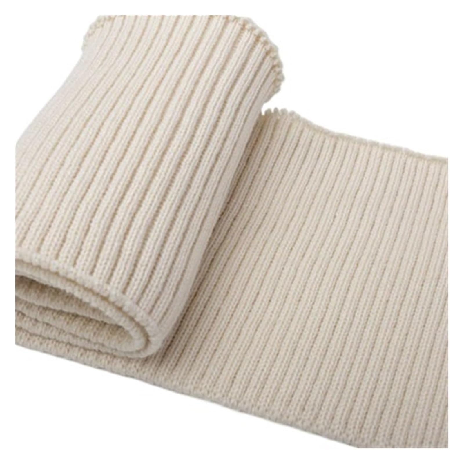 Rib Knit Cuff, Elastic Ribbed Cuffs Multicolor 12x85cm Thin Soft Knitted Wool Stretch Ribs(Apricot)