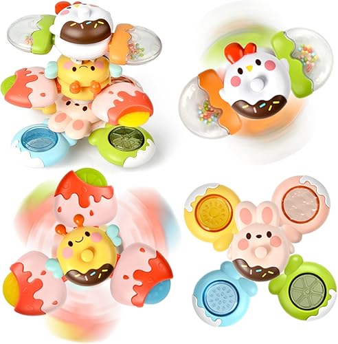 Juguetes de ventosa para bebés, juguetes giratorios para bebés, juguetes giratorios de succión para bebés, juguete educativo Montessori sensorial de