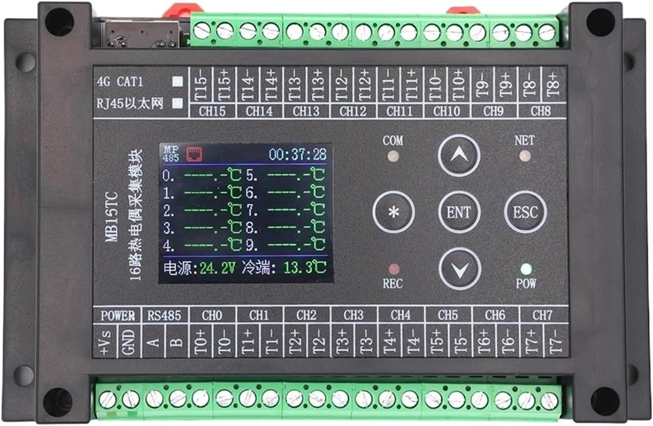 4/6/8/10 Channels Temperature Acquisition Module RS485 with Display K-Type(8-Channel)