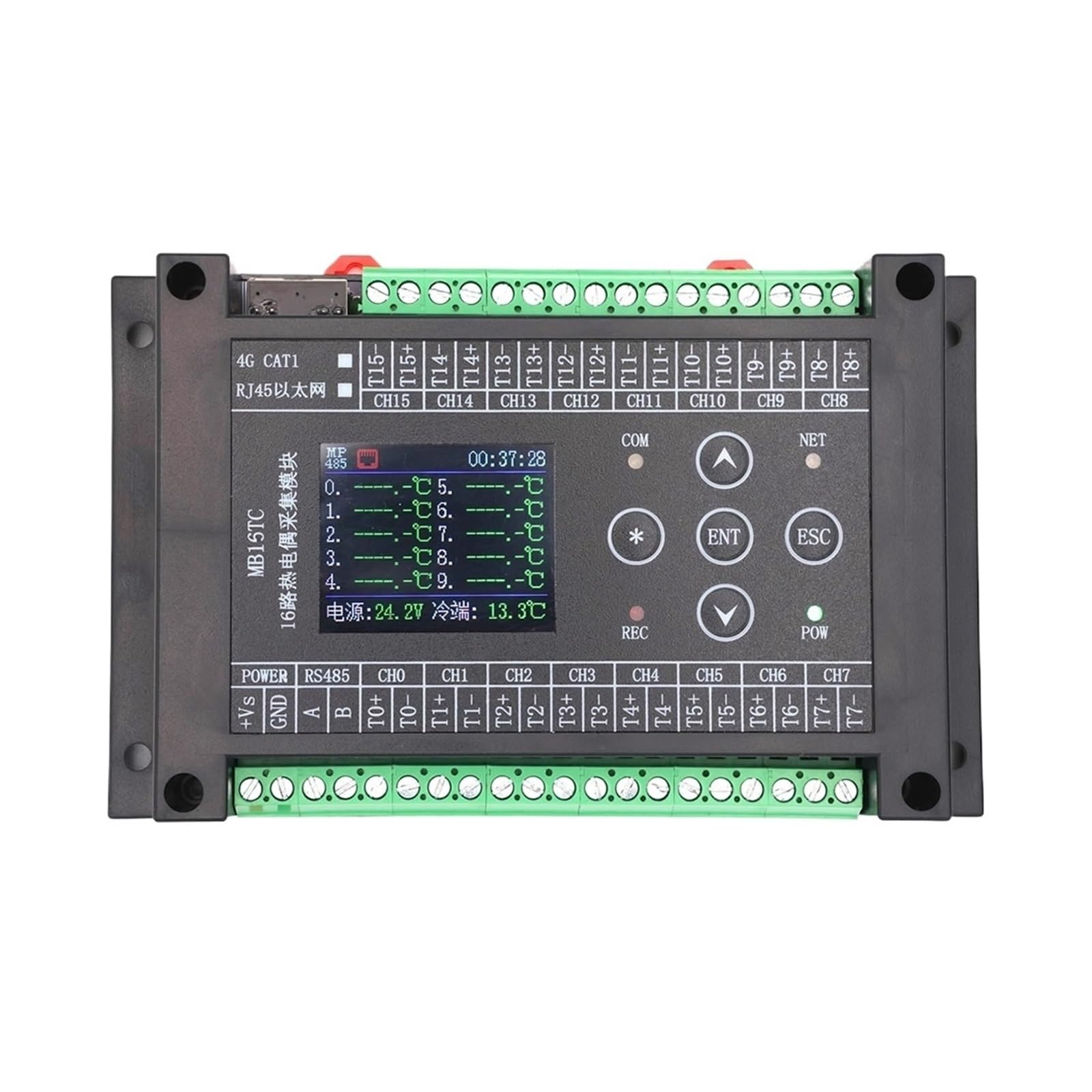 Module d'acquisition de température RS485 Type K 8 canaux