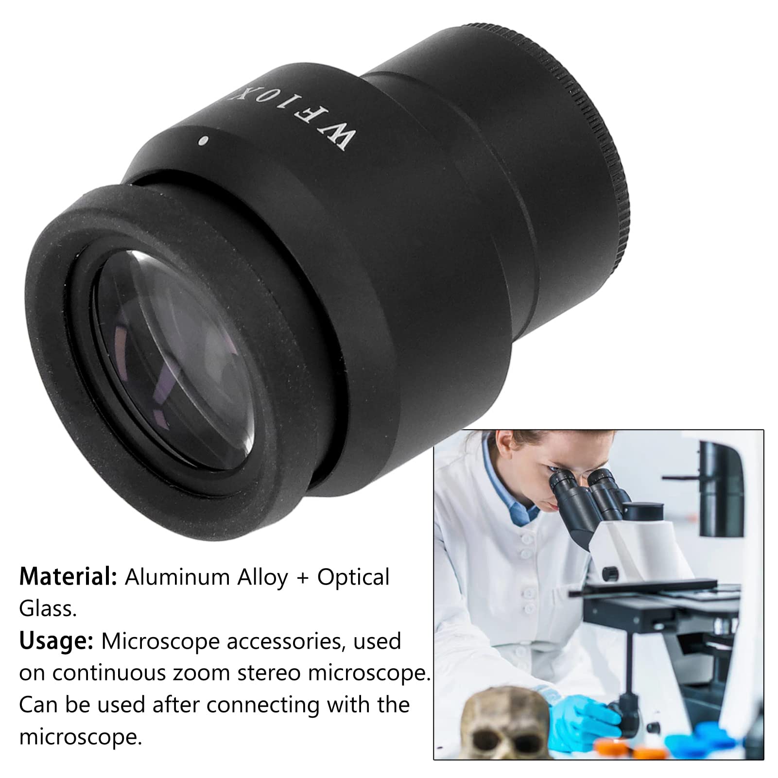 Interfejs 30mm Okular szerokokątny o wysokim punkcie widzenia Okular mikroskopu WF10X/22mm do laboratorium