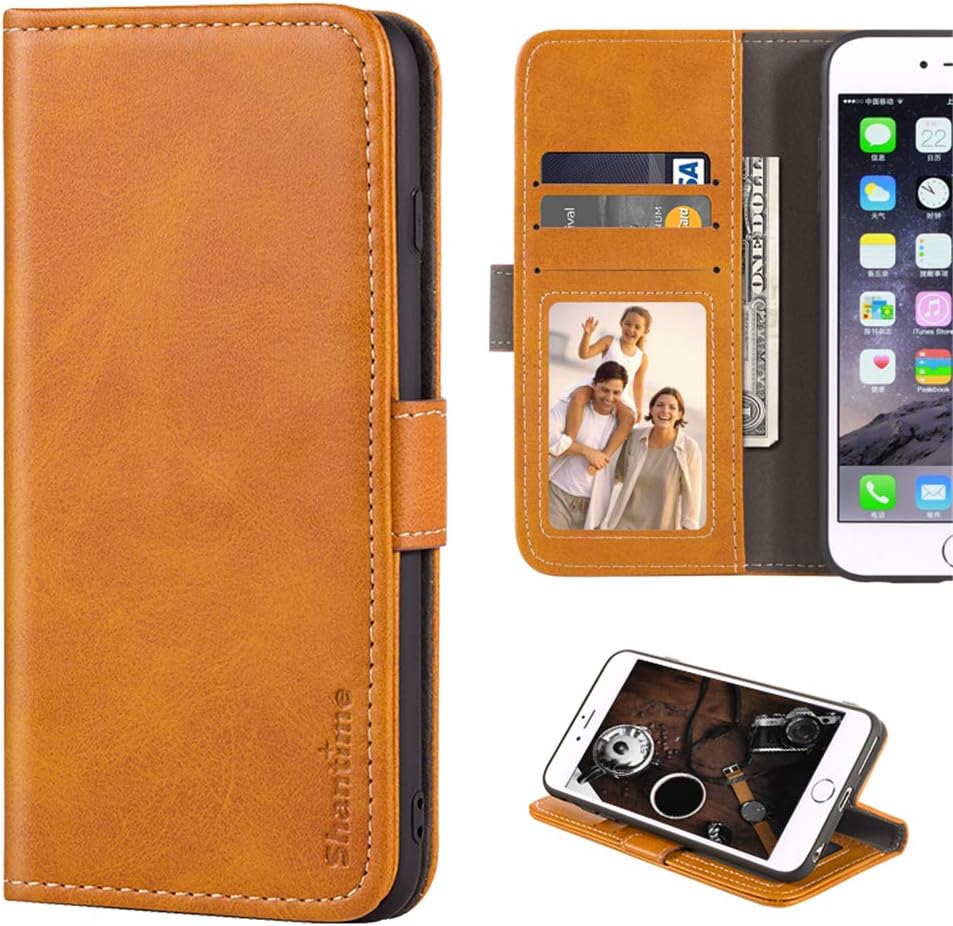 Wiko Sunny 5 Case, Leather Wallet Case with Cash & Card Slots Soft TPU Back Cover Magnet Flip Case for Wiko Sunny 5 (Yellow)