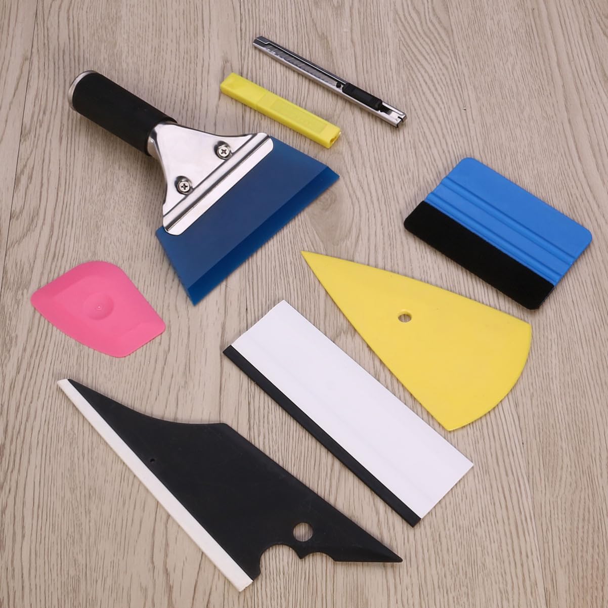 8pcs Window Film Installation Kit Lightweight Squeegees Scrapers Film Cutters for Car Tinting Material for Easy Use and Storage
