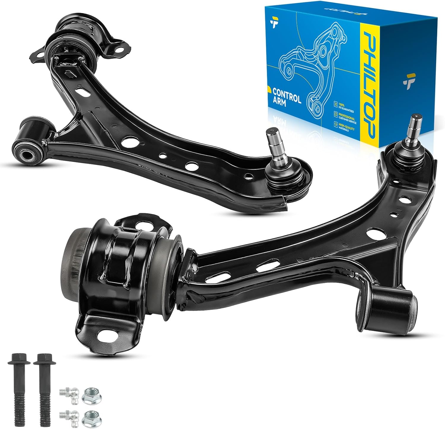PHILTOP 2Pcs Front Right Left Lower Control Arms w/Ball Joint for 2005-2010 Mustang, K80726 K80727 Suspension Kit