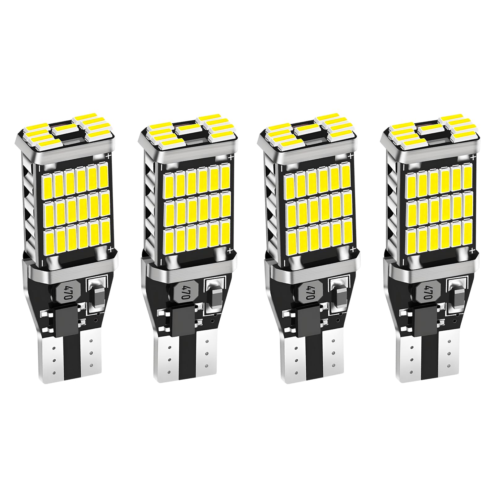 Photo 1 of **1 only**Rdxcv 4 PCS LED Reverse Lights, Error Free 4014 45SMD Chipsets Turn Signal Bulbs Replacement, 6500K Super Bright T15 LED Brake Stop Cargo Backup Lights for Cars Trucks RVs (White)