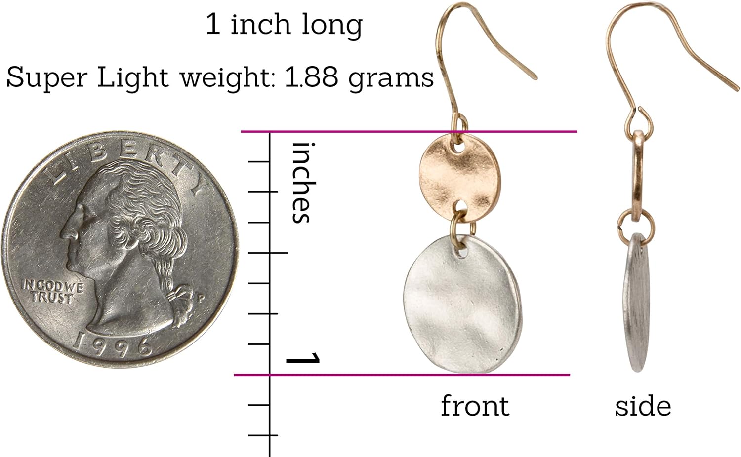 SPUNKYsoul Boho Disc Light Weight Earrings 2 Pack for Women - Image 3