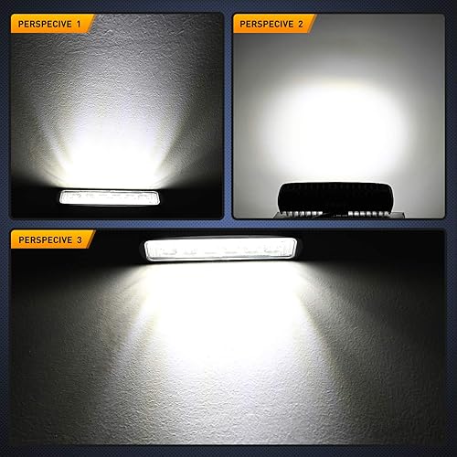 Miniatura 14 de Nilight - Combo de 2 cápsulas/barras de luz de trabajo LED de iluminación lateral, 6.5 pulgadas, 60 W, haz puntual/de inundación, antiniebla, para 2