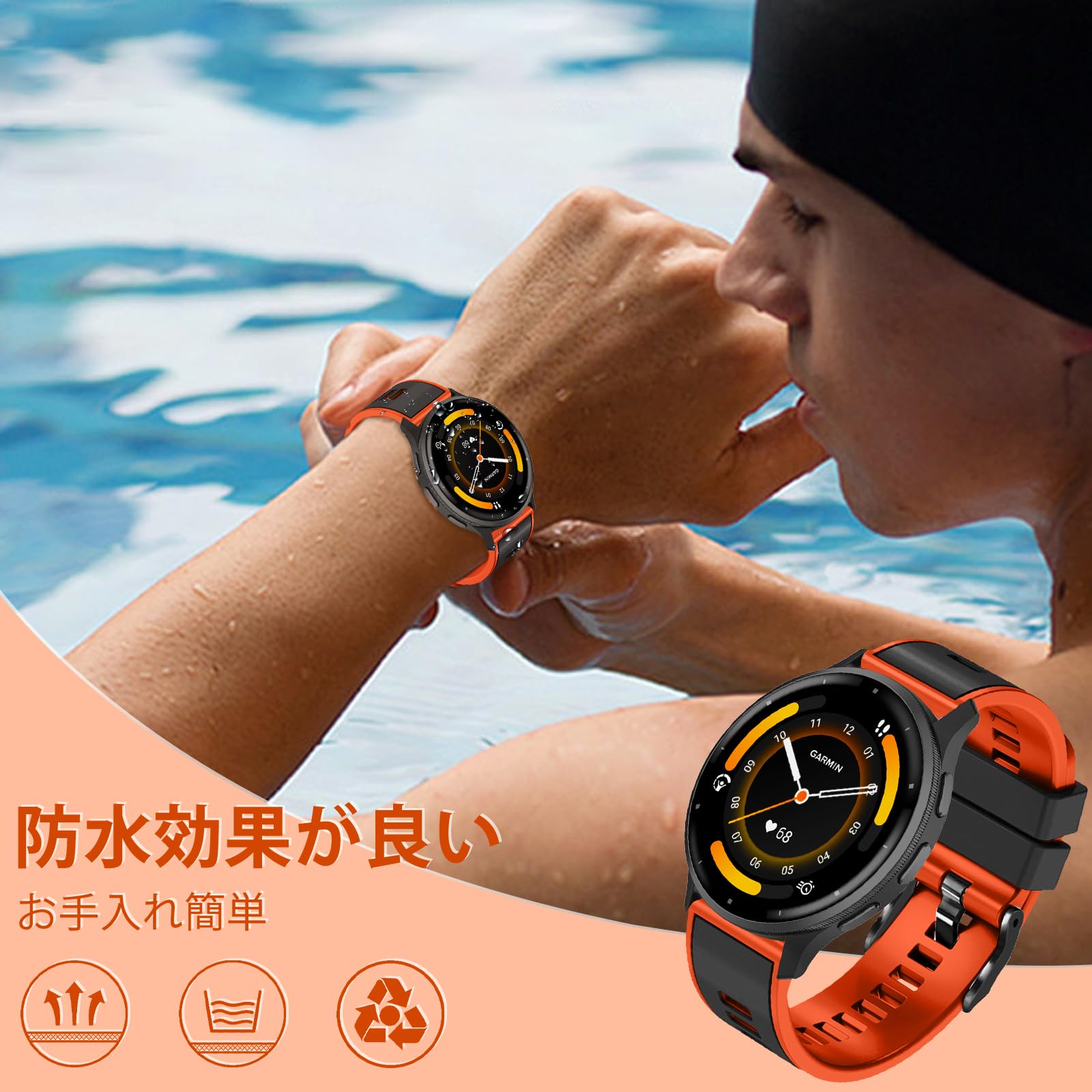 Amazon.co.jp: [ZoRoll] シリコンバンド【22 mm 対応】 バンド22 mm/20