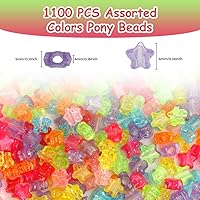 Vista 20 de Pony Bulk Beads - 1100 Pcs for Jewelry & Bracelets Making, Hair & Bracelet Beads (Dark Grey)