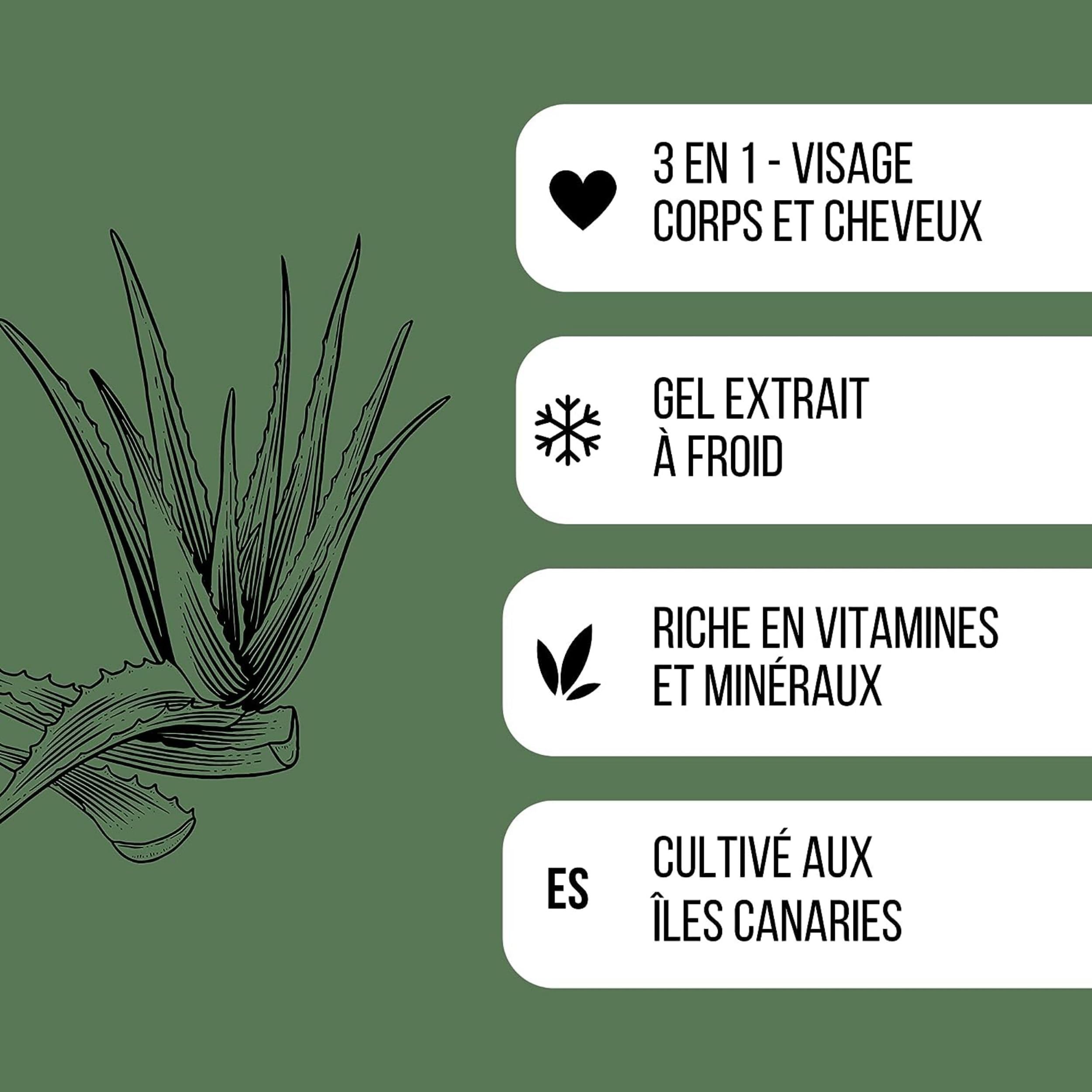 Gel Aloe Vera Natif 99% Veyra 200 ml Sans Parfum Visage, Cheveux et Corps : Hydrate, Apaise, Régénère, Anti Acné, Après Soleil. Soin Pur 100% Naturel des îles Canaries
