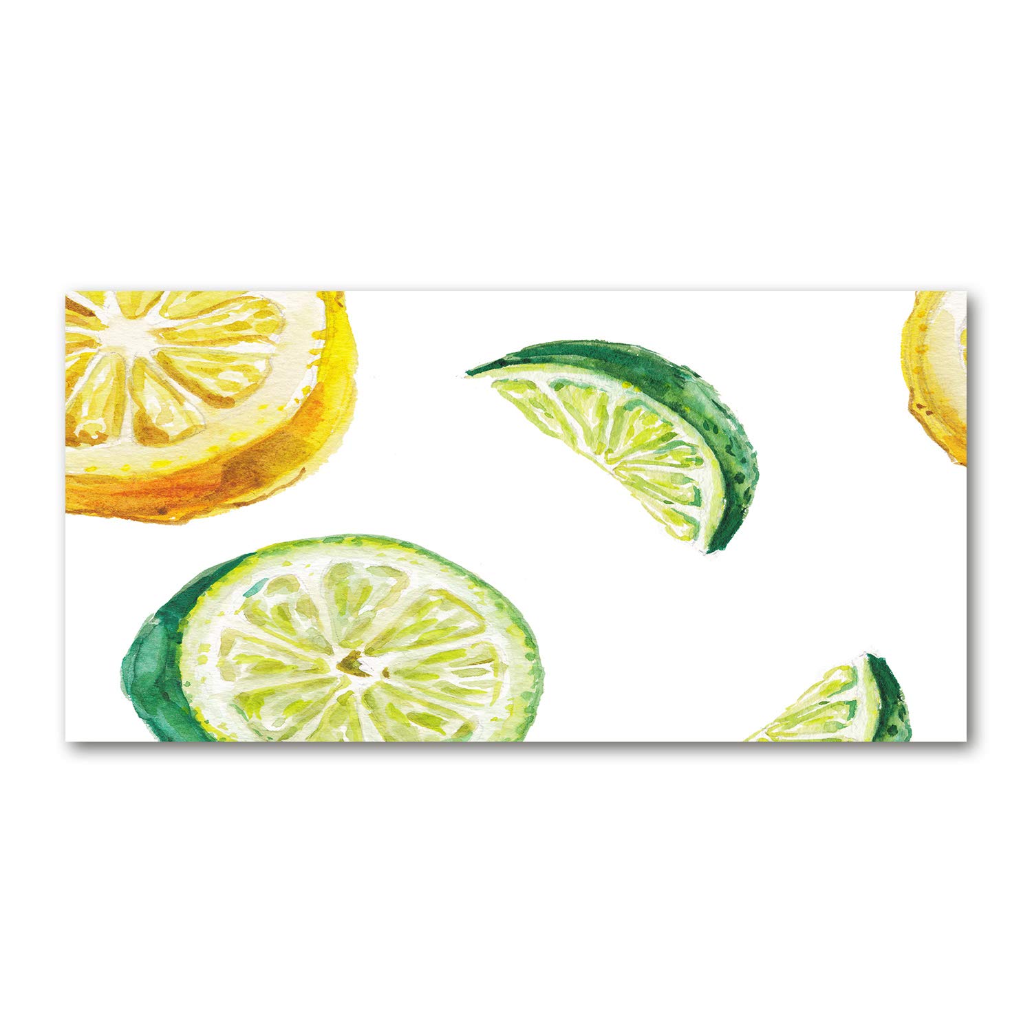 Impression sur verre 120x60 cm citron et vert pour tableau de cuisine