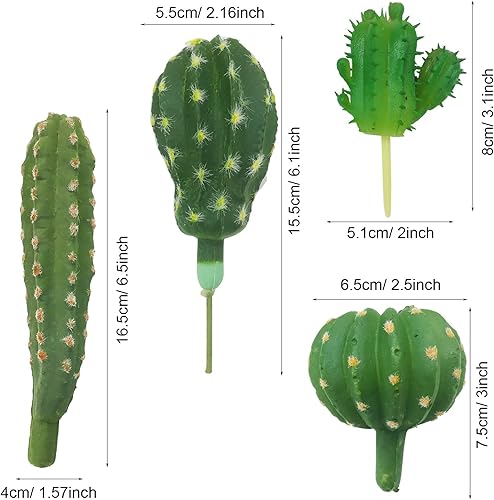 Miniatura 2 de Cayway - 10 cactus artificiales y plantas suculentas, decoración de cactus artificiales para decoración, paquete a granel
