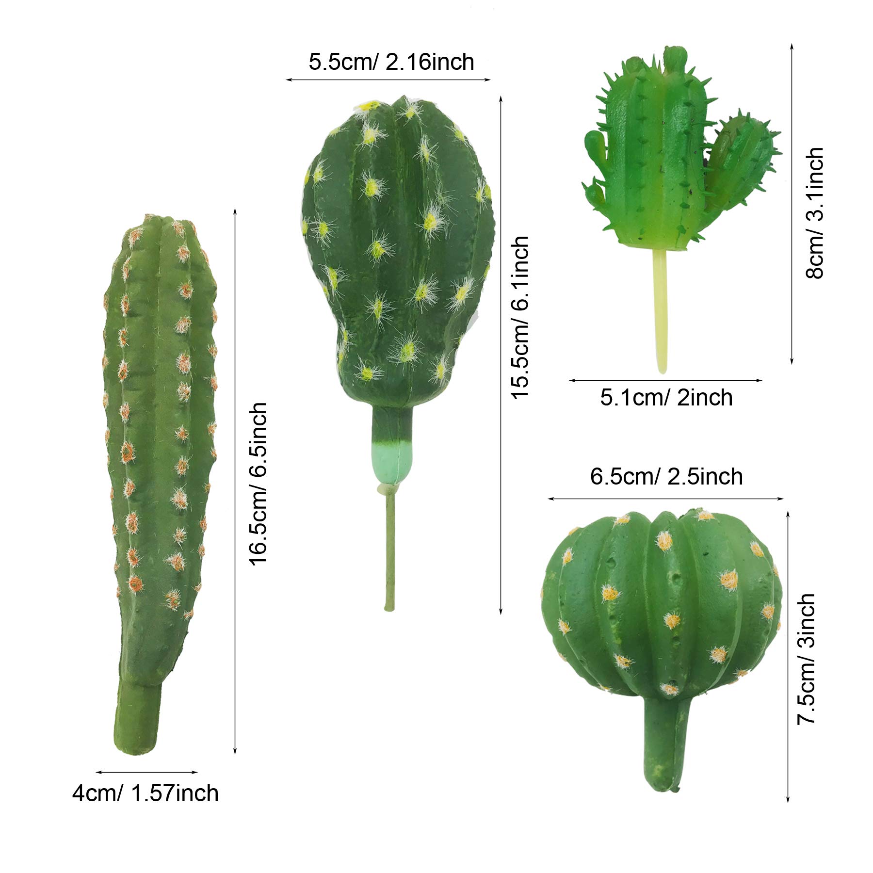N|A Cayway 10 PCS Artificial Cactus and Succulent Plants - Faux Cacti Decor for Decoration - Bulk Pack