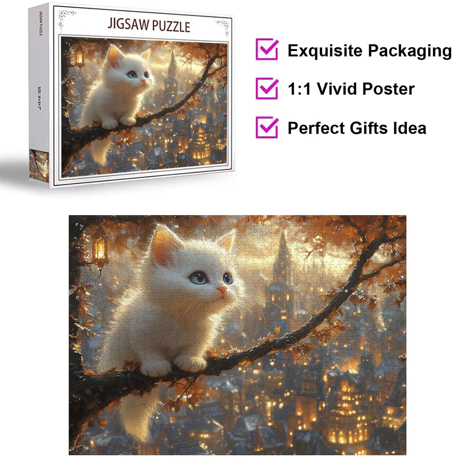 Puzzle 4000 Pieces Chats Puzzle 3D, Adultes Classique Puzzles, n-481