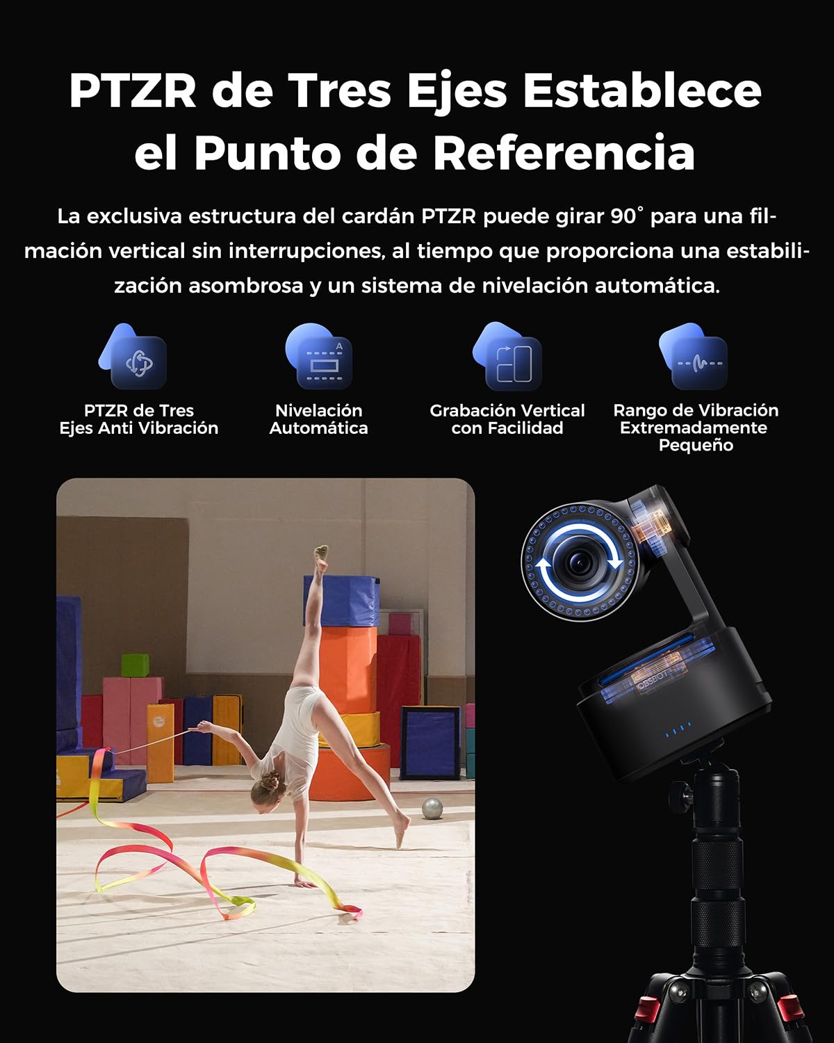 OBSBOT Tail 2 Cámara NDI PTZR 4K@60FPS, Pro KI-Tracking, CMOS de 1/1,5", | 50MP, Zoom Óptico 5X, Zoom Híbrido 12X, Salida SDI/HDMI/IP/USB 3.0, Streaming para Educación,Conferencia,Culto (NDI Activado)