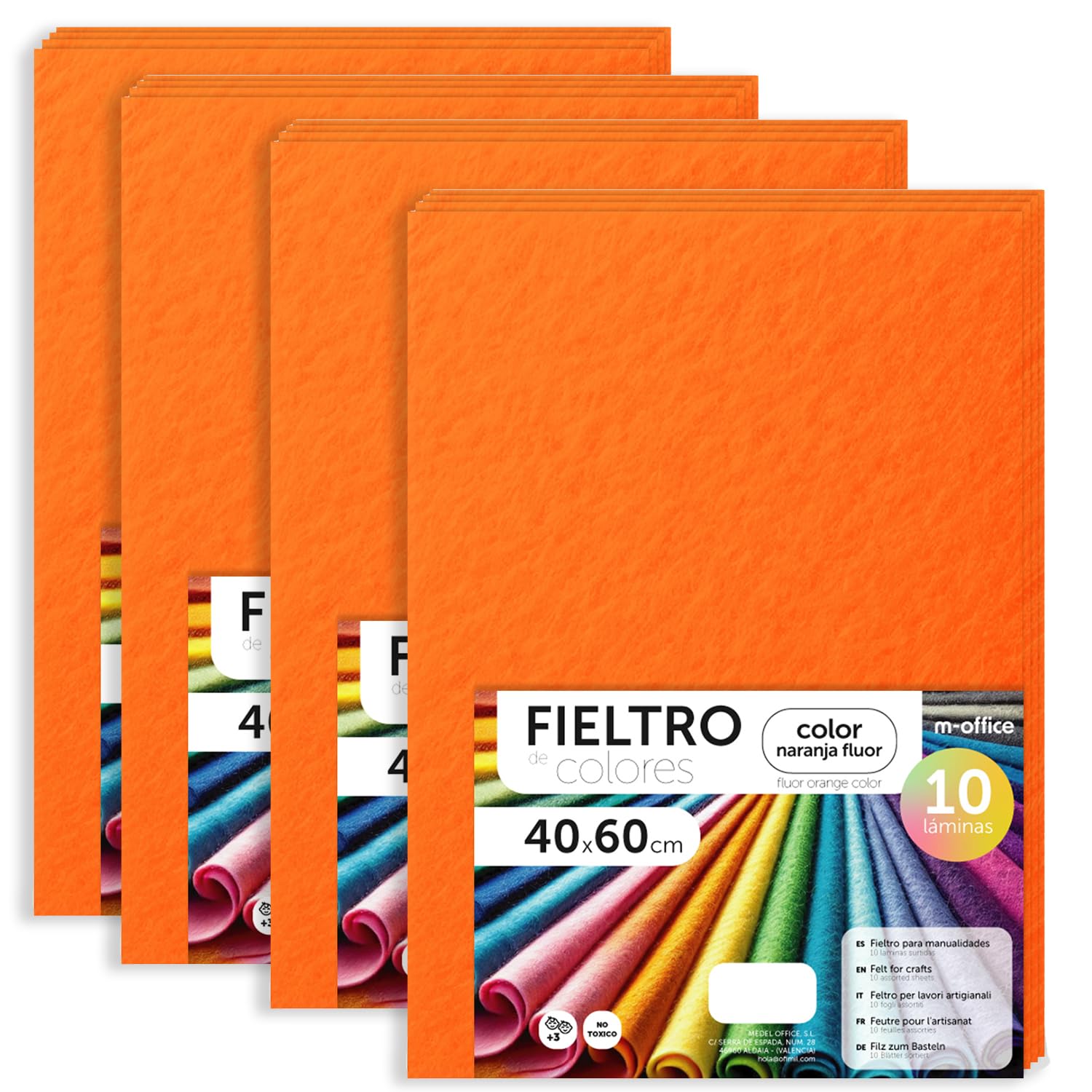 Fieltro para Manualidades, Fieltro de Colores, Suave y Flexible, Material para Costura, Telas Patchwork, Ideal para proyectos DIY, artesanía o decoración, 20x30cm - m-office (rojo, 10 uds) — view 191