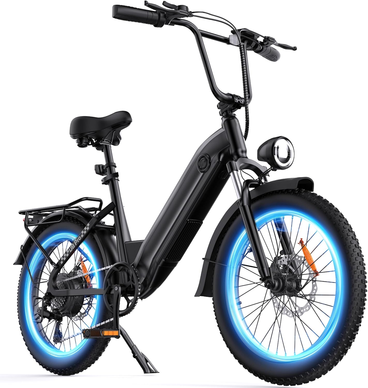 Electric Bike for Adults,1000W Peak Motor Ebike,Max 28MPH 75-105Miles PAS Range Electric Bicycle,48V 13AH/18AH Integrated Battery Commuting 20" Step Thru Fat Tire Ebikes for Adults