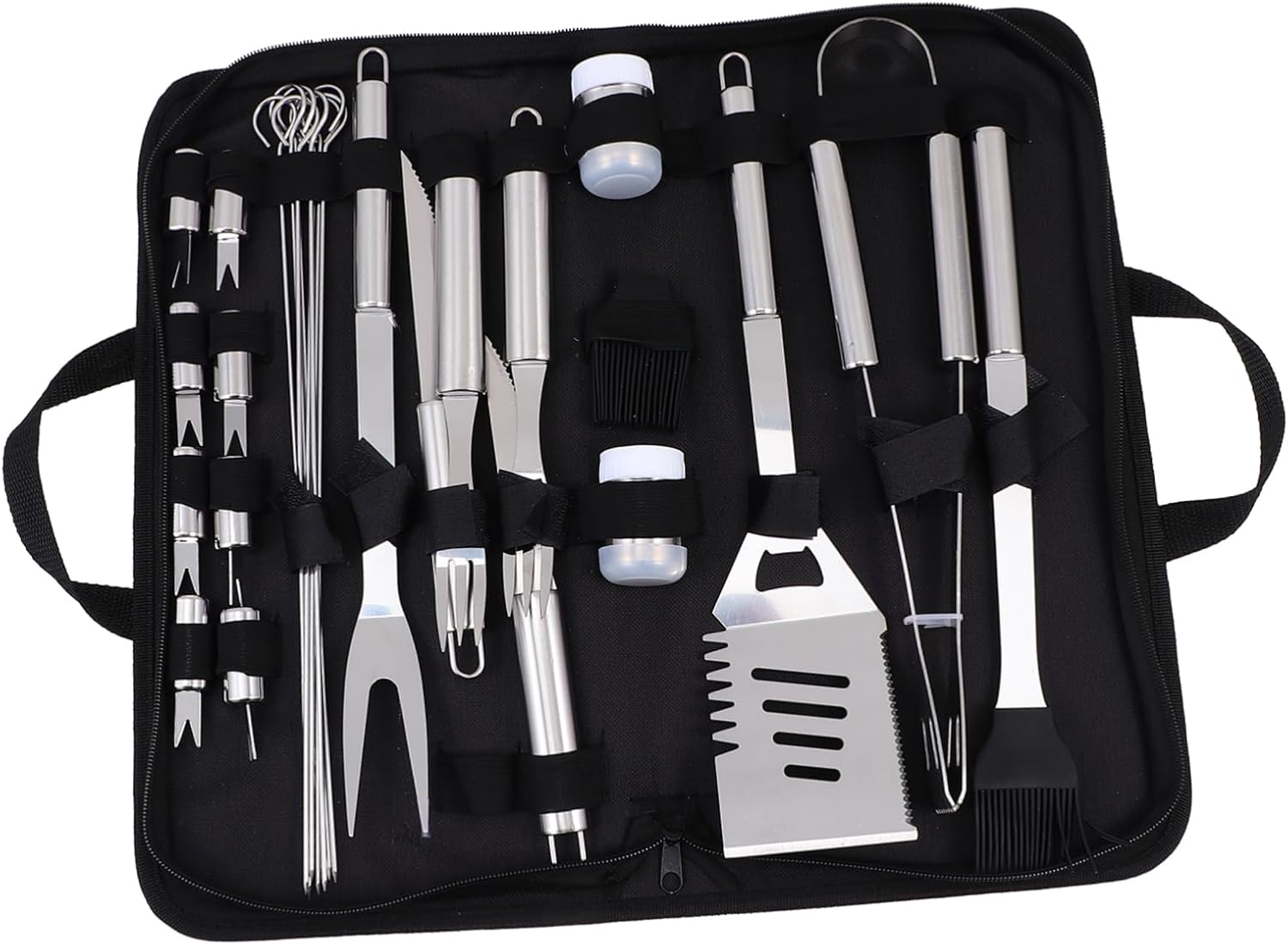 GALPADA 1set Portable BBQ Tool Kit Stainless Steel Grilling Supplies Bag for Outdoor Cooking Family Gatherings and Housewarming Events