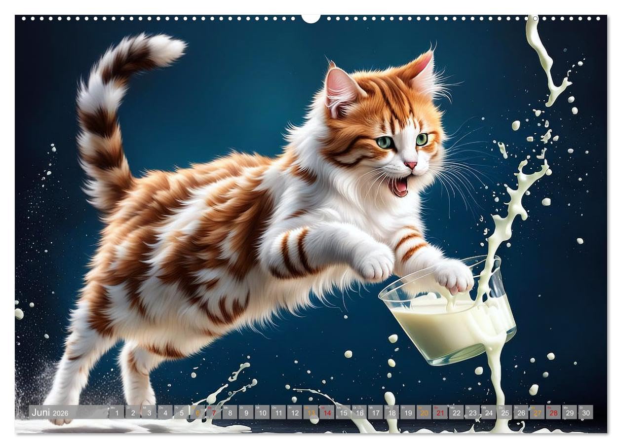 Hier kommt Mietzi (hochwertiger Premium Wandkalender 2026 DIN A2 quer), Kunstdruck in Hochglanz: Ein Kalender mit frechen Katzen, jeden Monat neu! (CALVENDO Tiere)