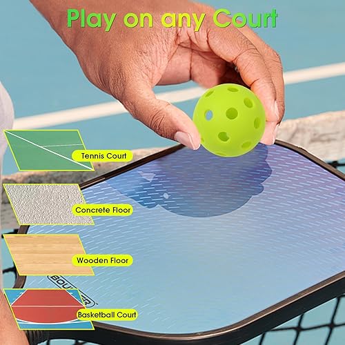 Miniatura 7 de Avesfer 12 mini bolas de pepinillo (diámetro de 1.654 in) suaves Eva anti-grietas huecas de entrenamiento, ideal para taladros de pickleball, color