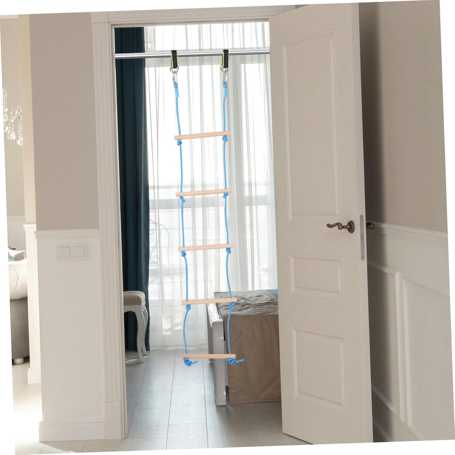 Milisten 1set Girl Climbing Ladder Frame Steps Outdoor Playground Playset for Boy Girl Safe Soft Rope Design for Garden Play and Exercise Robust Wooden Structure for Use