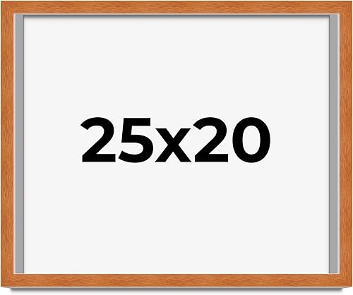Miniatura 213 de Marco marrón de 18 x 24 pulgadas, marco de madera maciza de nuez de miel, ancho de moldeo de 0.875 pulgadas, profundidad de rabo de 0.875 pulgadas