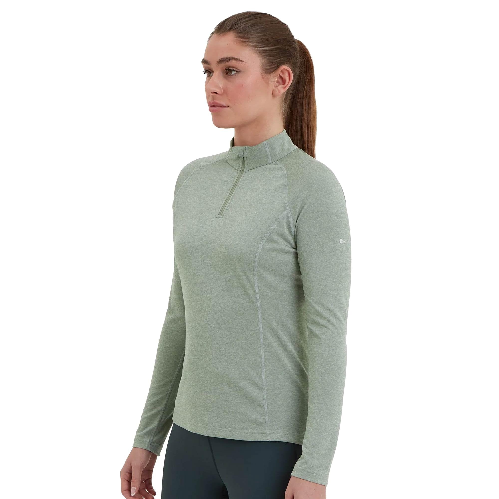 Montane Women's Multicoloured Zip Sweatshirt Brand Model F Dart Zip Neck Pale Sage Uk12/Eur40/Us8/M