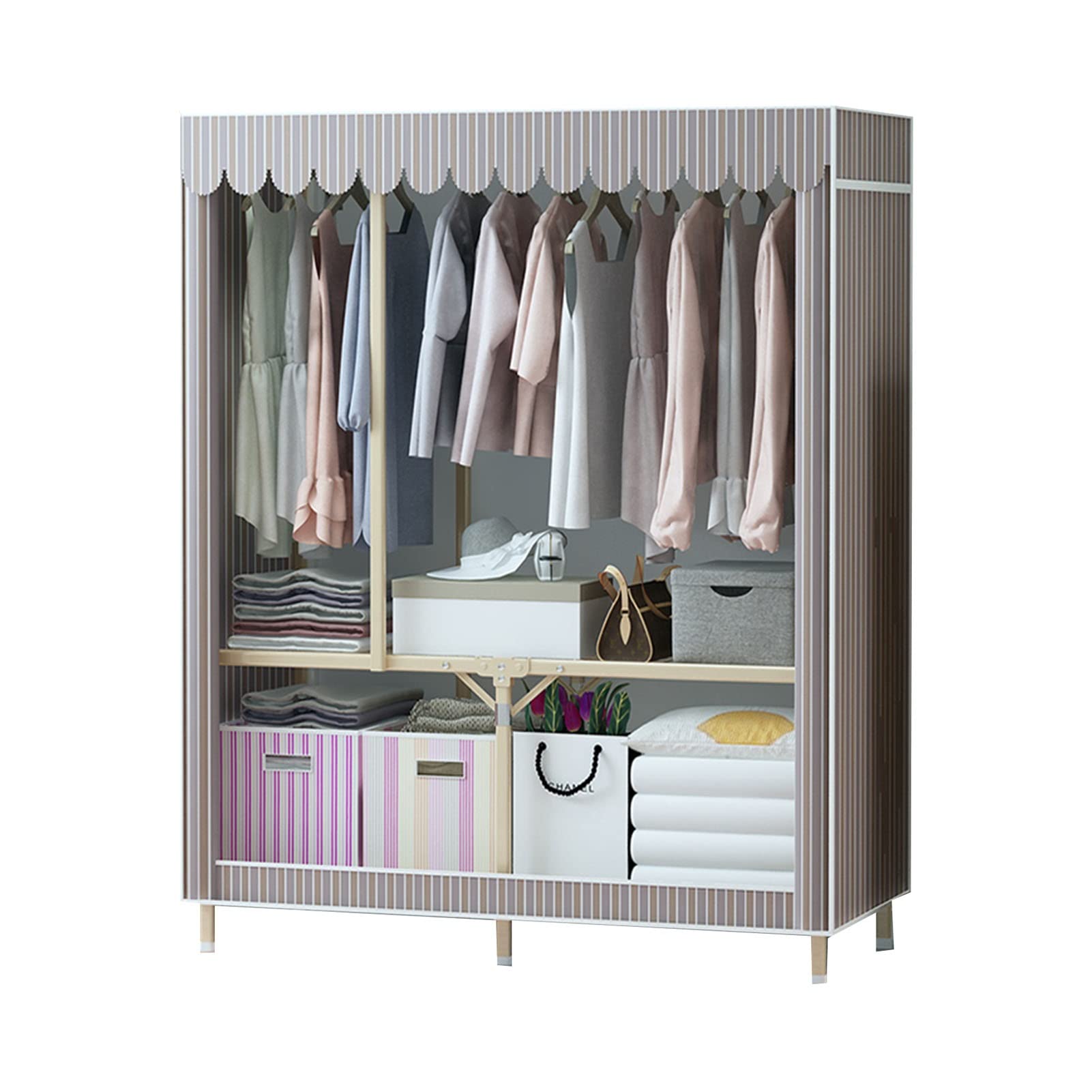 Armoire pliante en toile Oxford 128x45x170 cm pour chambre