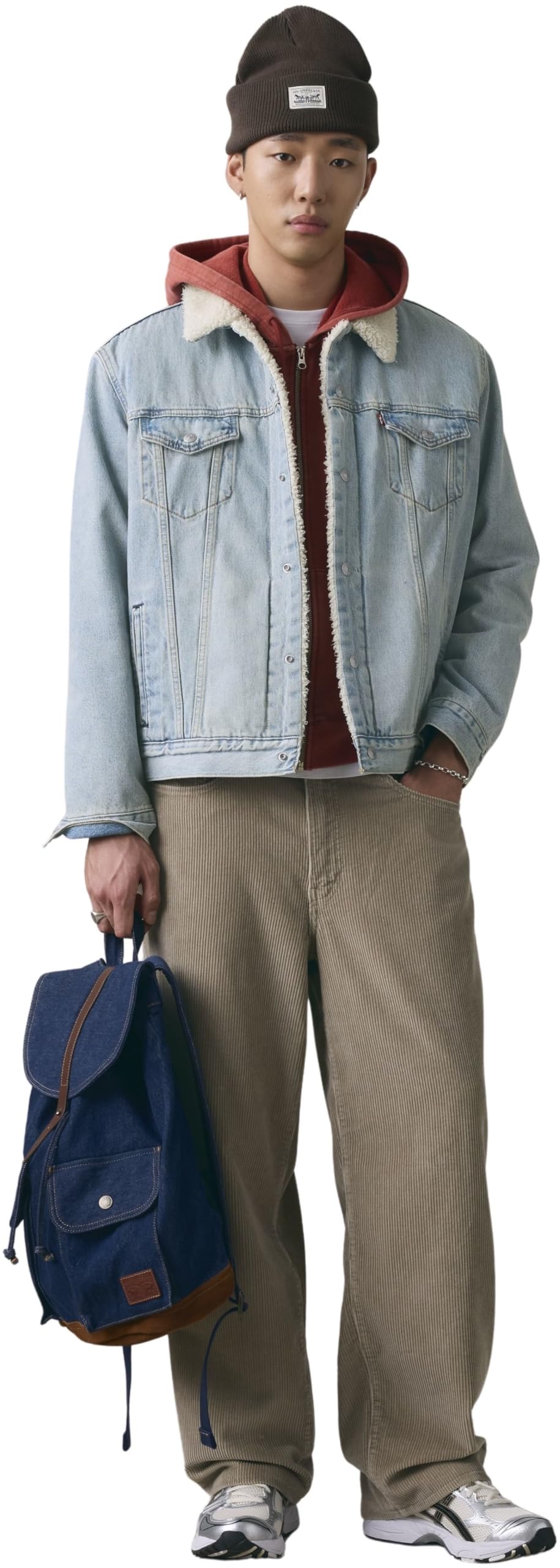 Levi's Sztuczne futro — płaszcz męski Sherpa Trucker Jacket