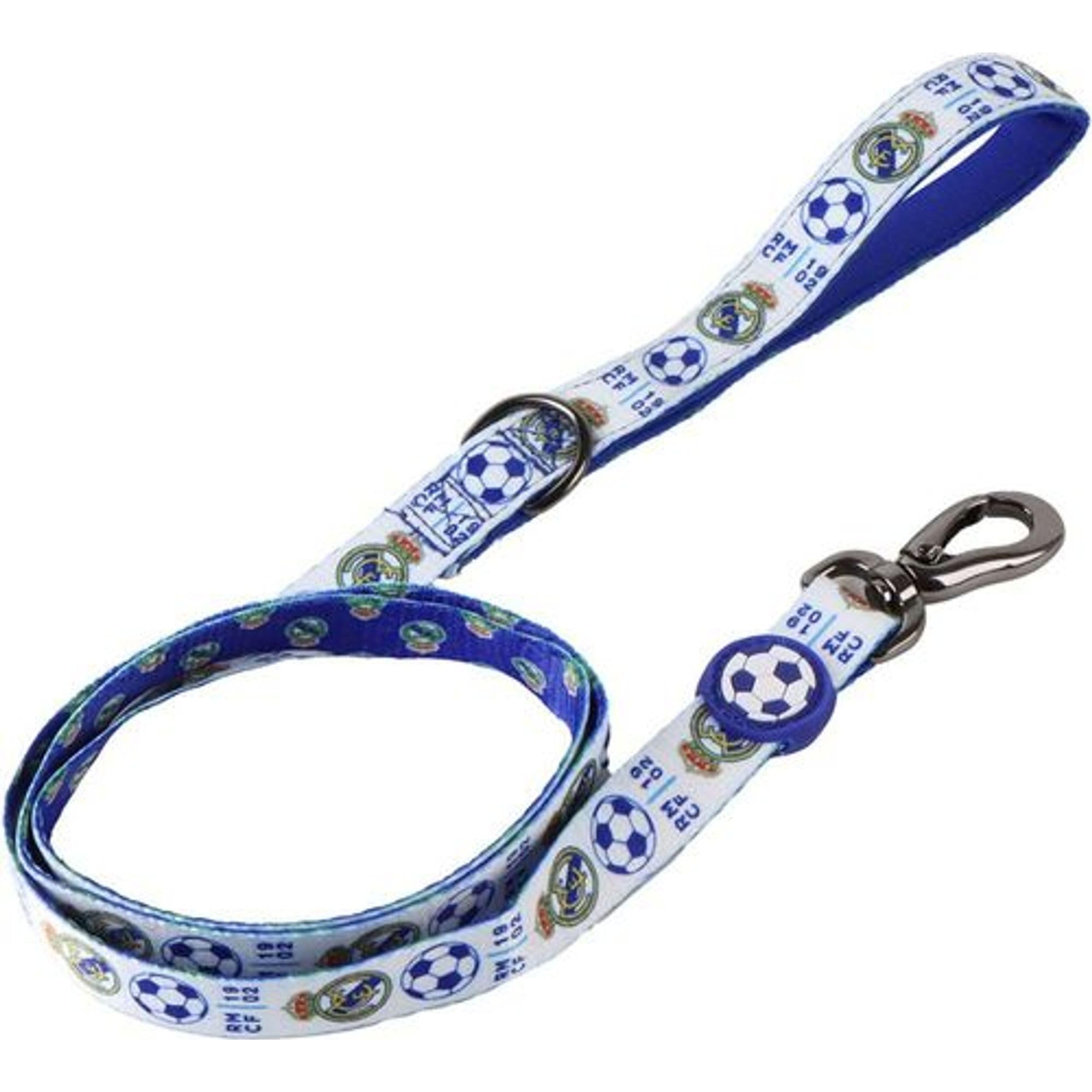 Real Madrid Dog Leash, Medium, Official Design with Crest, Premium Finishes - Real Madrid Heavy Duty Dog Lead for Medium Dogs, Comfortable Walking
