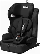 Kidoola Car Seat for Children 15 Months–12 Years, ISOFIX R129 i-Size Approved 76–150 cm, Forward Facing with Adjustable 10-Position Headrest, Side Impact Protection & Soft Cushion Insert – Black