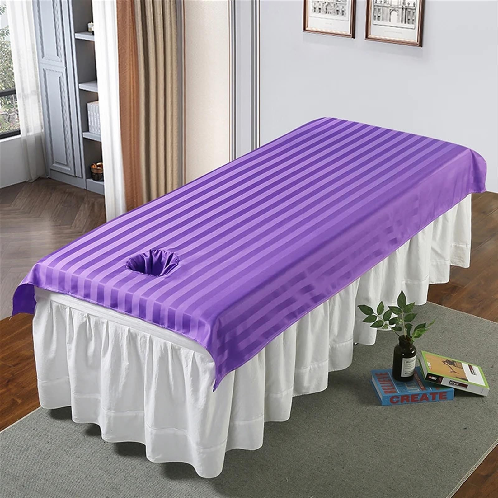 Sabanas Camilla Masaje Sábanas de belleza for salones, colchas masajes spa uso especializado, sábanas antiarrugas con o sin agujeros(Stripe camel,115x190 no hole)