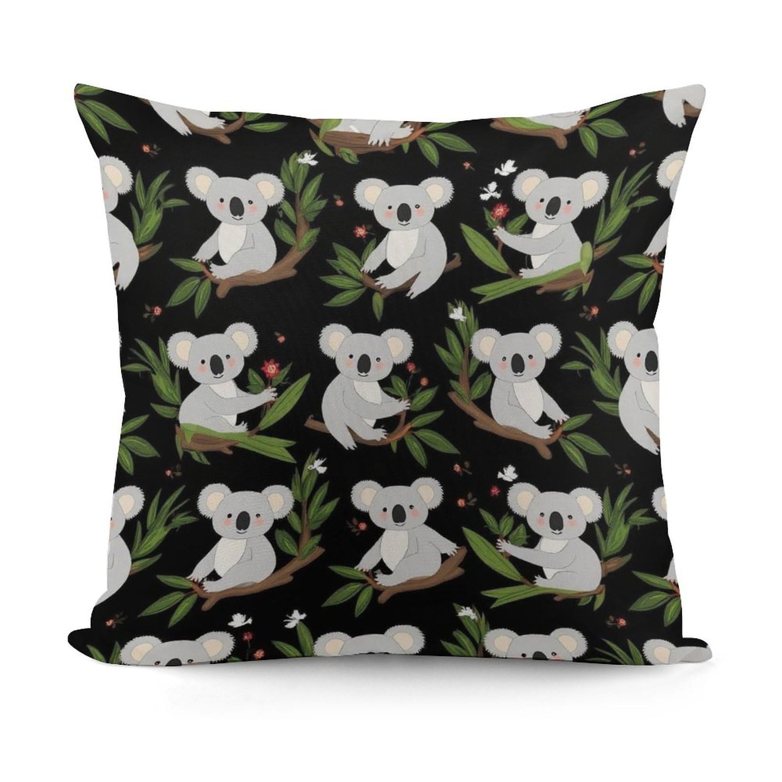 Smazdfxx Picture(476) Pattern Decorative Cushion Covers Soft Leaves Flowers Cartoon Koala Plush Pillow Cover For Sofa Bedroom Pillow Shell