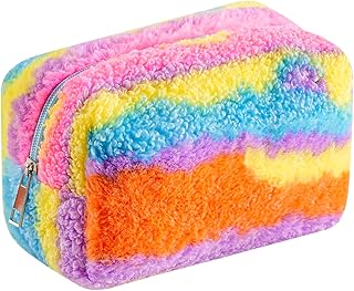 Bolsa de maquillaje de felpa colorida para mu...