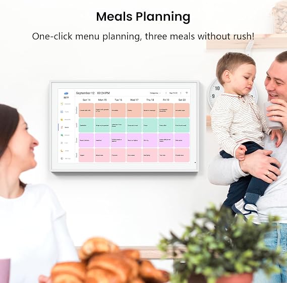 Digital Calendar Schedual Planning Calendar, Chore Chart Task & Rewards for Parent-child 1920 x 1080P Full HD Interactive Touchscreen Smart Family Planner, Wall & Desk Mountable (White, 21.5inch)