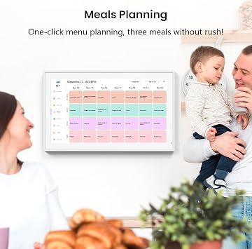 Digital Calendar Schedual Planning Calendar, Chore Chart Task & Rewards for Parent-child 1920 x 1080P Full HD Interactive Touchscreen Smart Family Planner, Wall & Desk Mountable (White, 21.5inch)