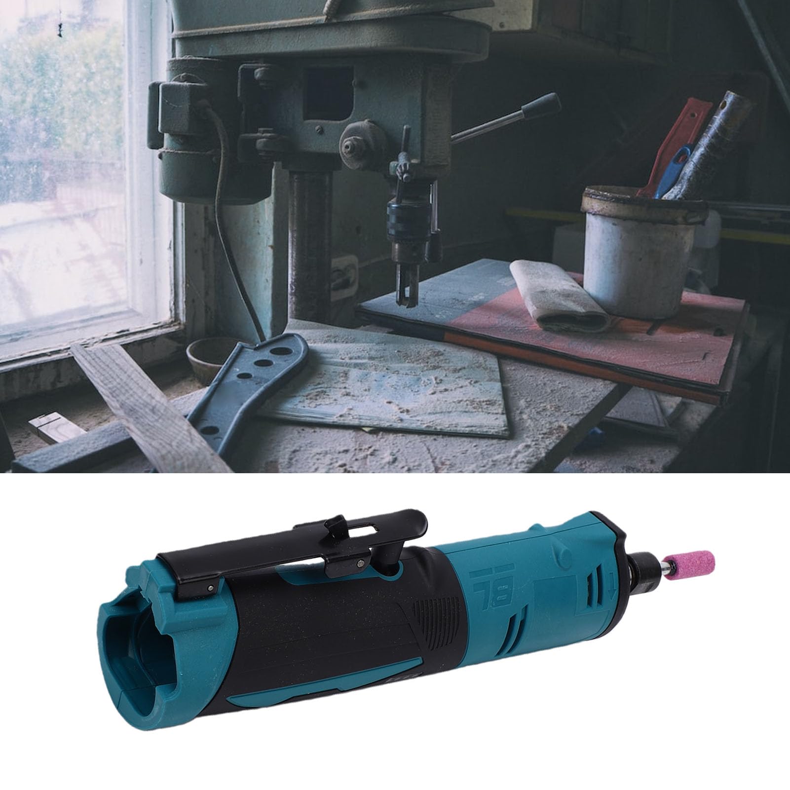 Focket Smerigliatrice Diritta a Batteria, Smerigliatrice Elettrica a velocità Variabile a 3 Livelli per Batteria da 12 V con Mandrino di Precisione da 1/4", per Rimozione Ruggine