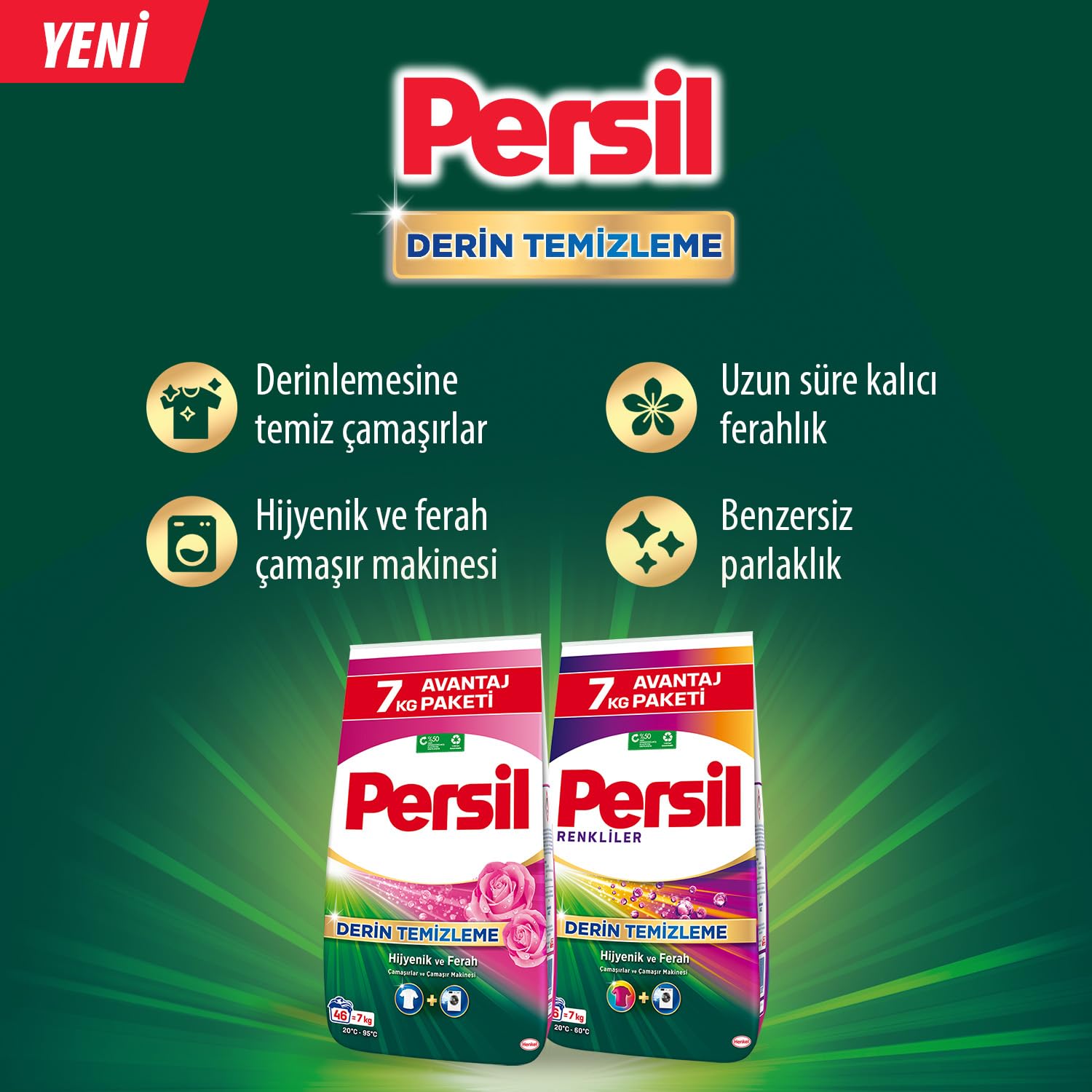 Persil Expert Toz Çamaşır Deterjanı Renkliler 7 kg, Renkliler 7kg (3 paketi)
