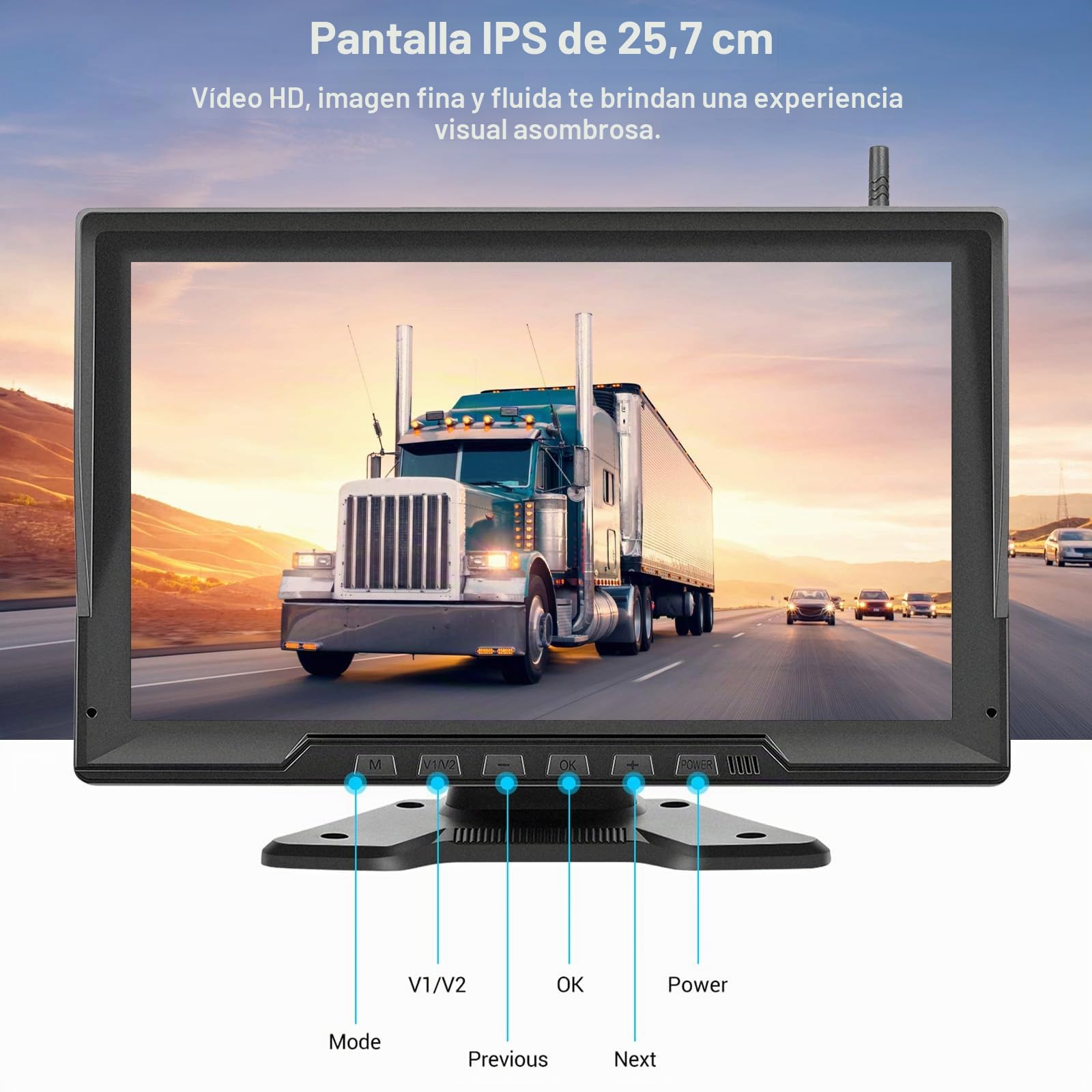 Hikity Cámara Marcha Atrás Inalámbrica Pantalla IPS 10,1" 2 Cámaras