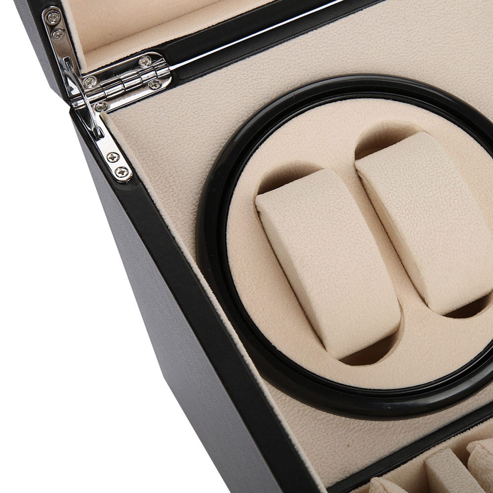 Uhrenbox automatische Uhrenbeweger Box mit 4 Uhrenbewe + 6 Uhren automatik Uhrendreher Elektrische Rotierende Uhrenaufbewahrungsbox mit leisem Motor PU Leder Automatikuhren Uhrenwender Watch Winder