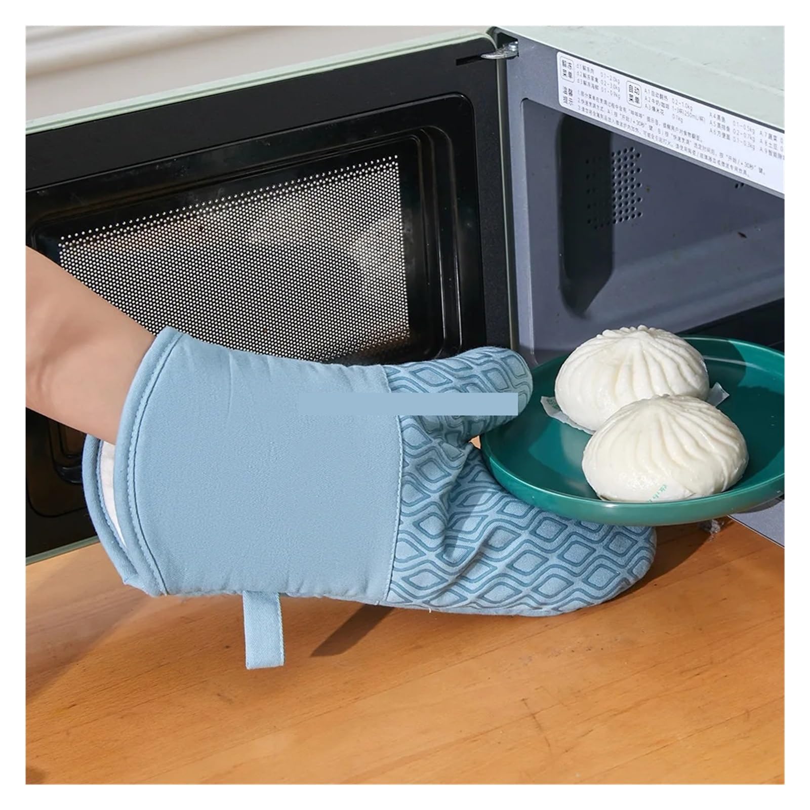 Gants de Four, Compatible avec Meita Home, Gants Silicone Verts