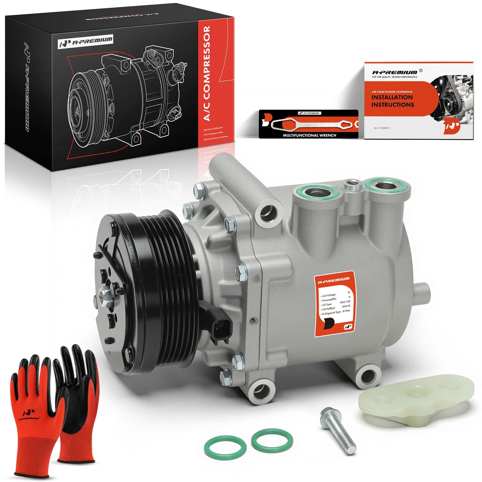 Photo 1 of A-Premium A/C Compressor with Clutch Compatible with Ford Explorer 4.0L 2002-2005, Explorer Sport 4.0L 2002-2003 & Mercury Mountaineer 4.0L 2002-2005, with ZTR80 Compressor, with 6-Groove Pulley