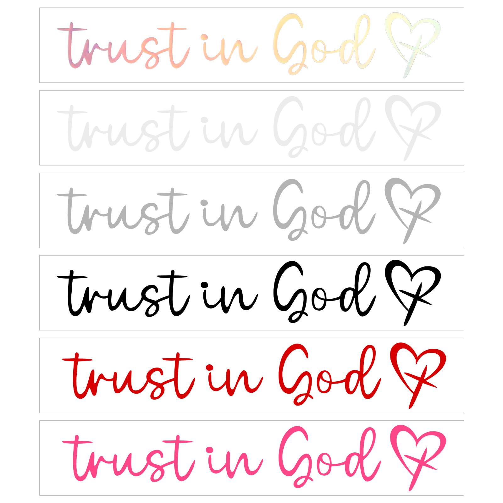 6pcs Trust in God Rearview Mirror Sticker, Christian Car Decoration Accessories Trust in God Mirror Decals for Friends Families Christian Gift