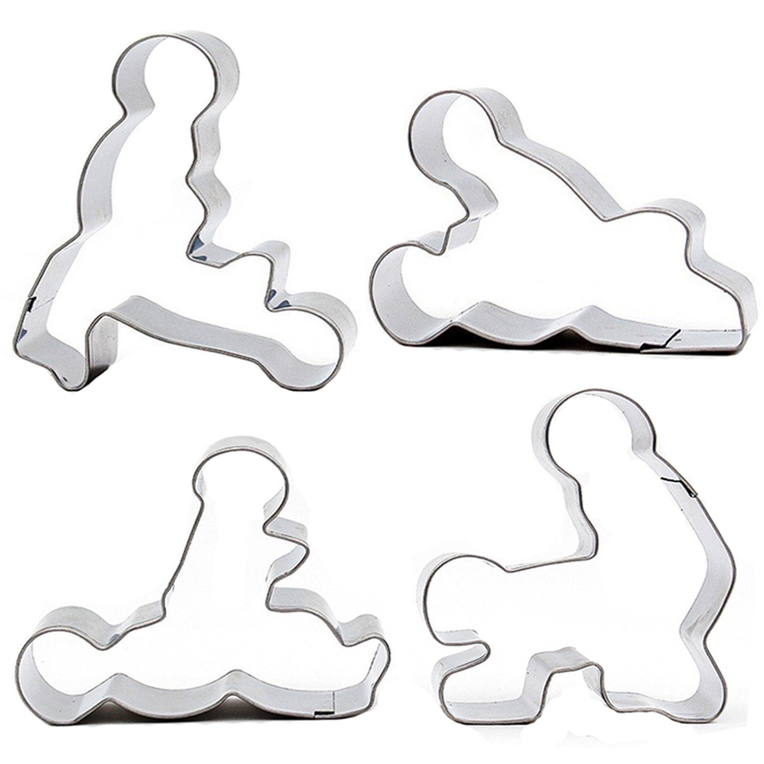 4 Pack Creative Stainless Steel Cookies Cutter Mold Cake Biscuit Pastry Baking Mould