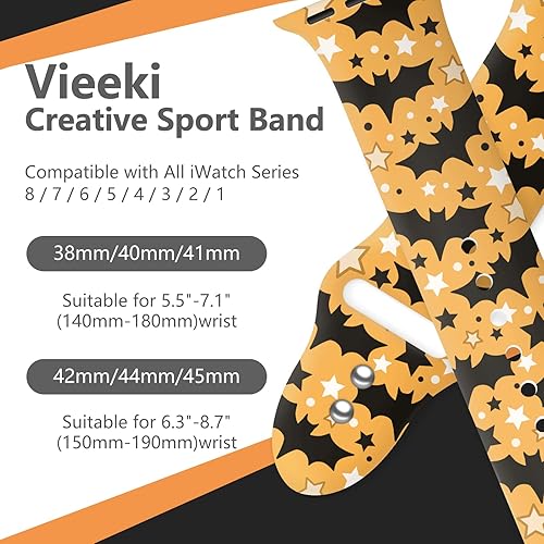 Miniatura 3 de Vieeki Holiday - Correa de reloj compatible con Apple Watch Band de 1.496 in, 1.575 in, 1.614 in, 1.654 in, 1.732 in, 1.772 in, para mujeres y
