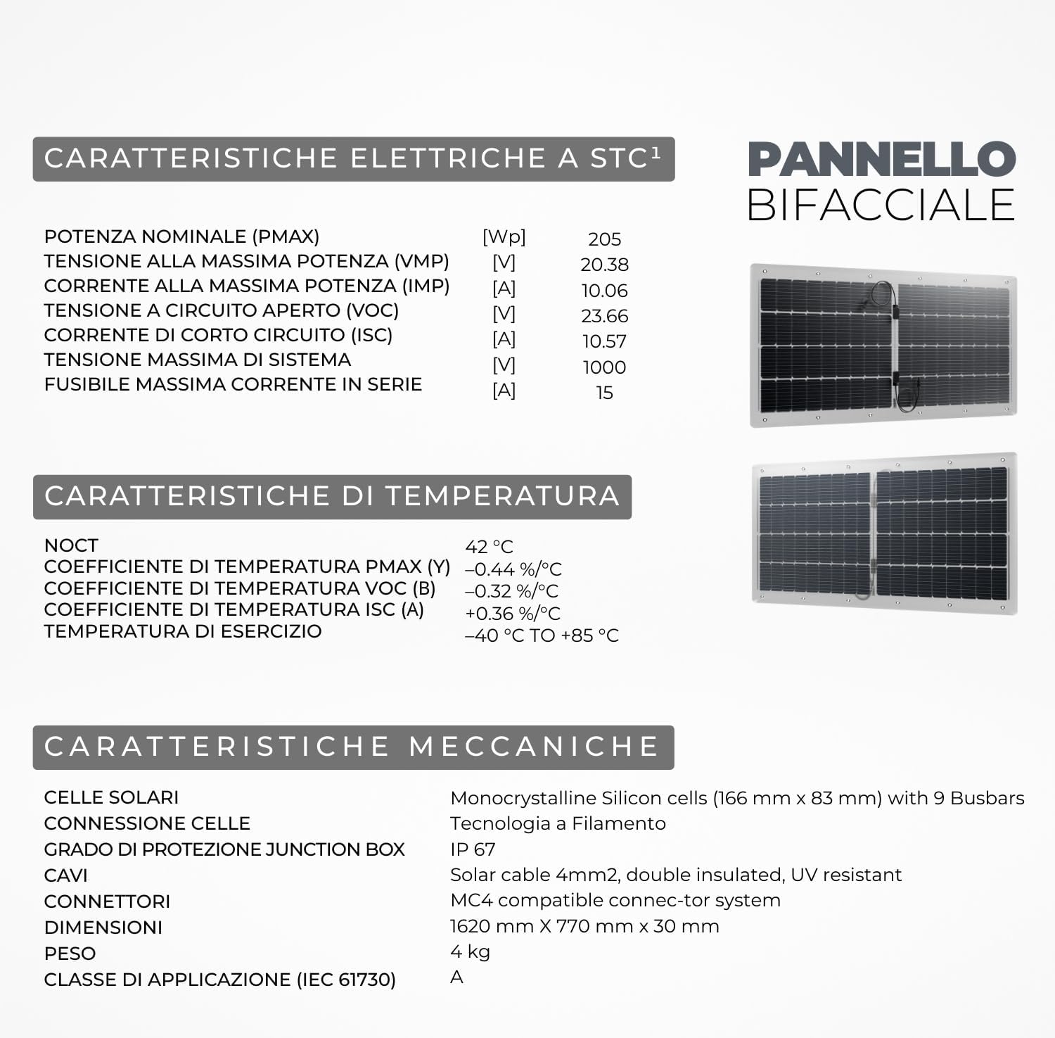 Kit de 2 paneles solares flexibles 410 W Microinversor y cable – Módulo monocristalino IP65 ultra fino 162 × 77 × 0,3 cm – Panel fotovoltaico Plug and Play de balcón fácil de instalar