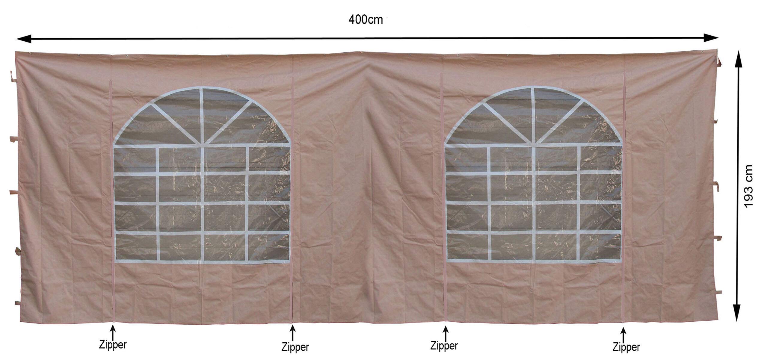 QUICK STAR 2 cz??ci boczne z oknem PCW 300 x 193 cm / 400 x 193 cm do pawilonu Sahara 3 x 4 m ?ciana boczna piaskowa