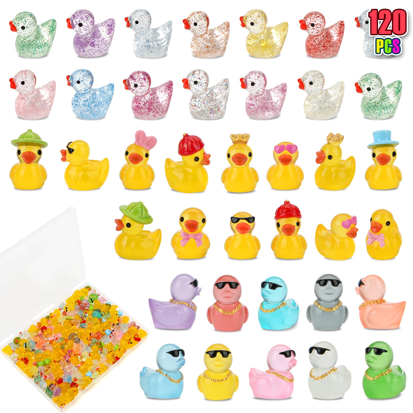 Bingcute 120 Pcs Mini Resin Ducks - dollhouse accessories | Mubboo