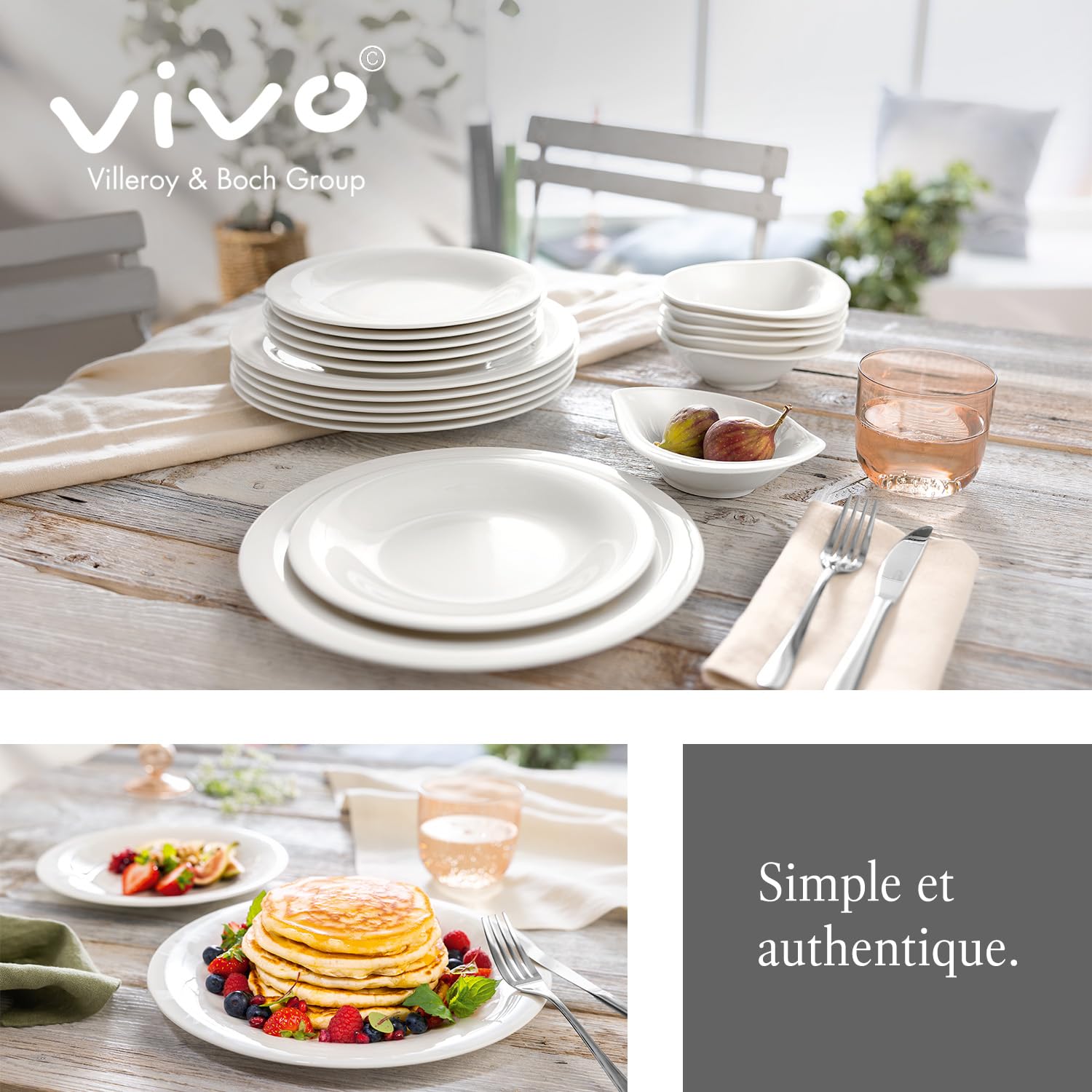 vivo - Villeroy & Boch Group - New Fresh Basic Couverts De Table 24 Pièces 6 Personnes, Garanti Lave-Vaisselle, Ensemble Couvert, Set De Couverts De Table, Acier Inoxydable
